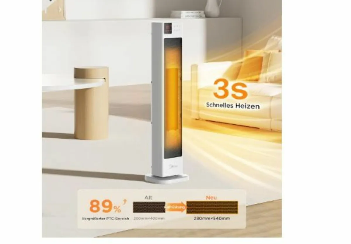 Energy-Saving Quiet Fan Heater with Remote Contro - Image 3