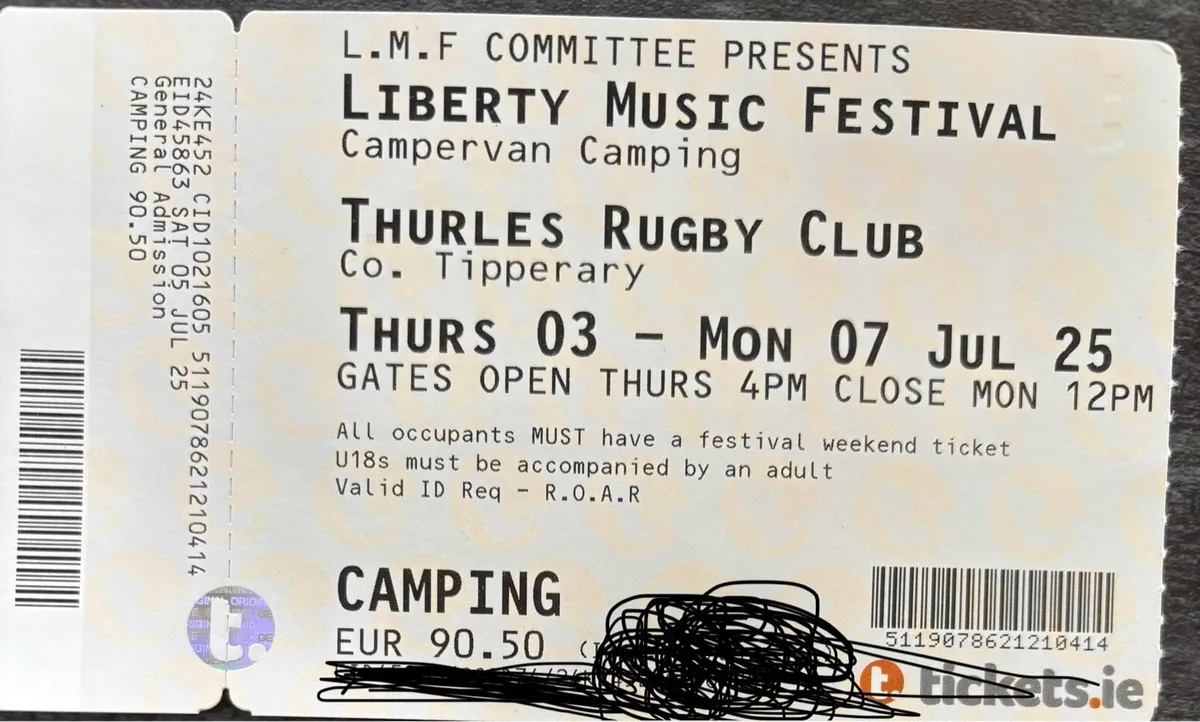 Liberty Music Festival Campervan pass