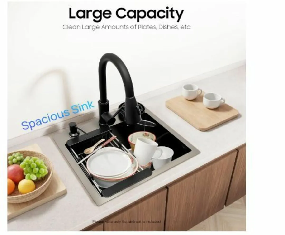 Black Sink, 40 x 45 cm, Built-in Sink - Image 2