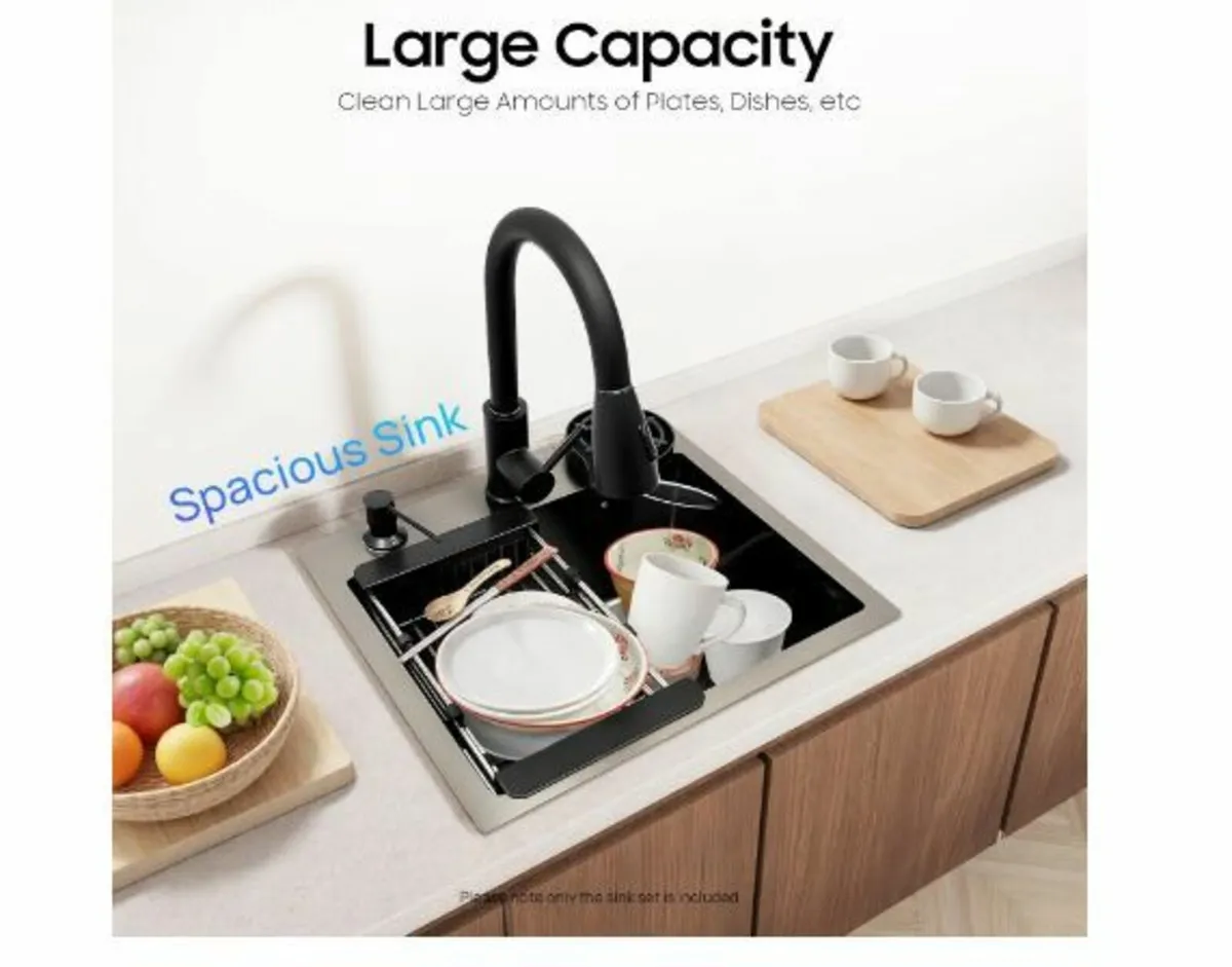 Black Sink, 40 x 45 cm, Built-in Sink - Image 3