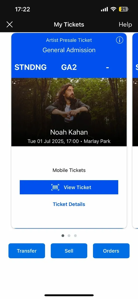 x 2 Standing Noah Kahan Marlay Park 1st July 2025