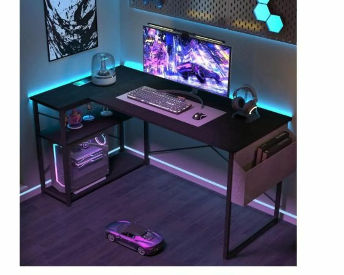 L-Shaped Desk - 100 x 70 cm Gaming Table - Image 2