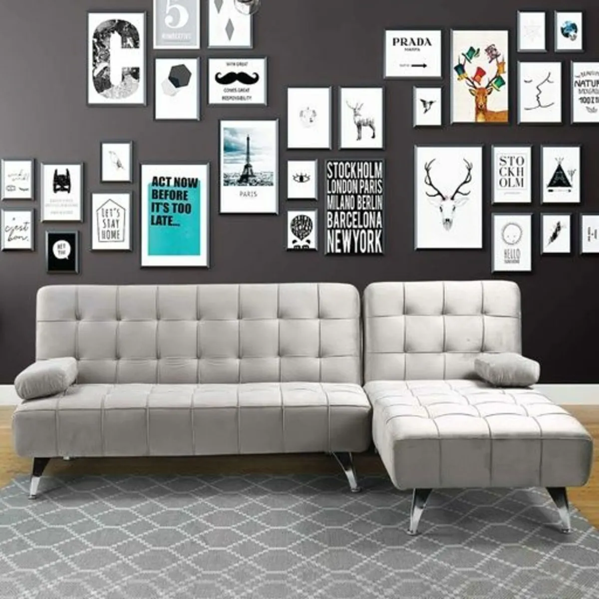 ✅ Sleep in Style – Nordic Corner Sofa Bed - Image 1