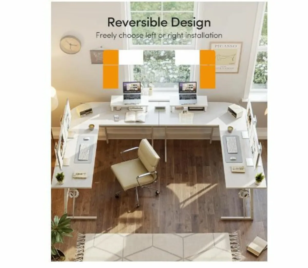 Gaming Table Corner Desk 120 x 120 cm - Image 4