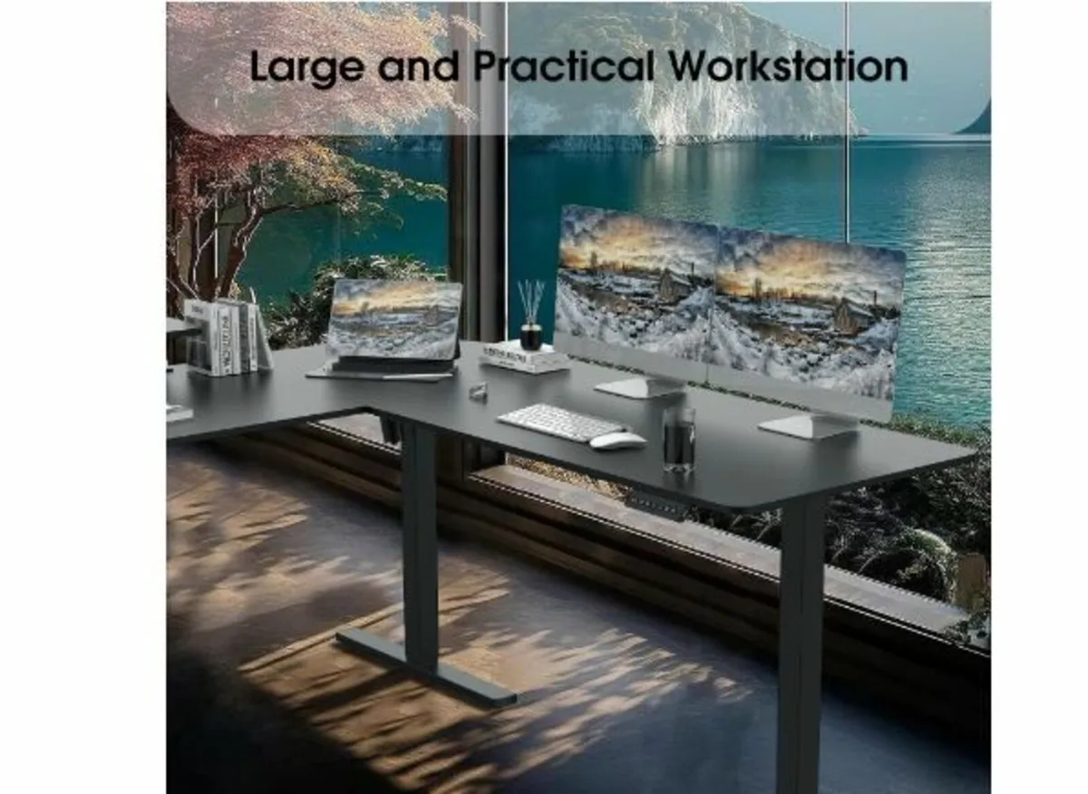 160 x 140 cm Corner Desk, Height Adjustable Desk - Image 3