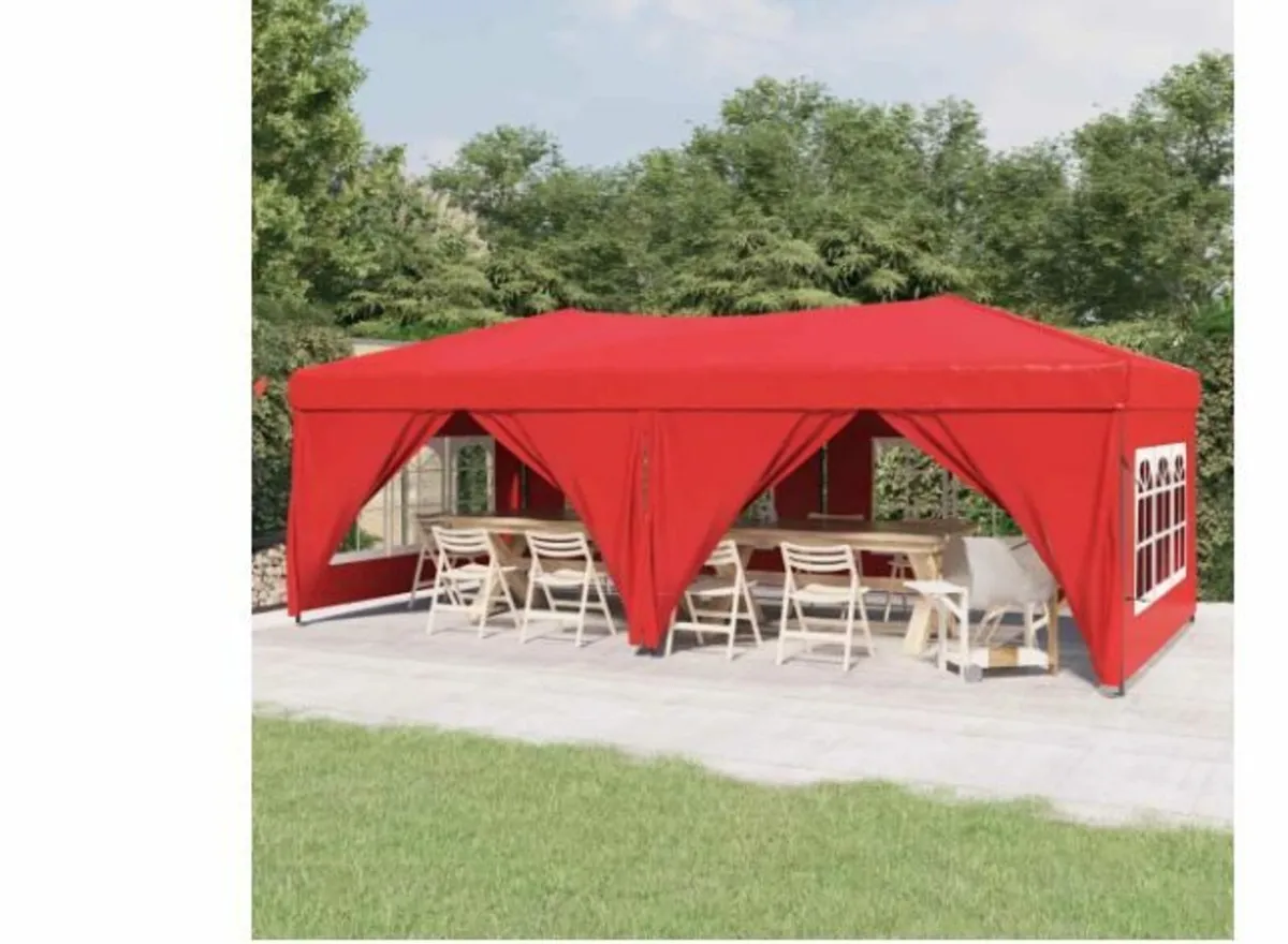 Party Tent with Side Walls Foldable Gazebo - Image 3
