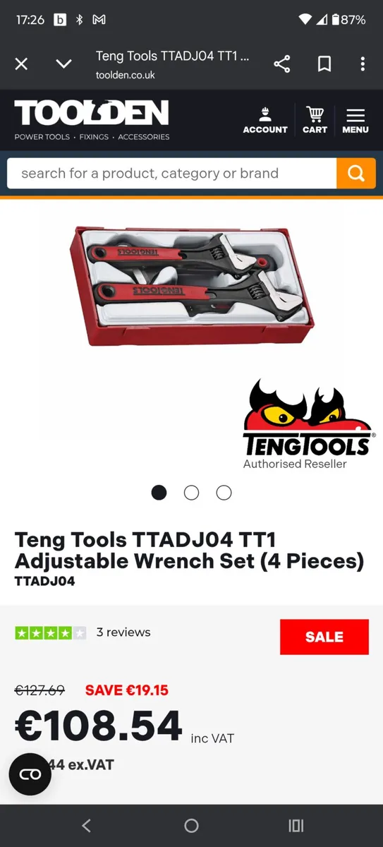 Adjustable wrench set teng tools 4 piece - Image 2