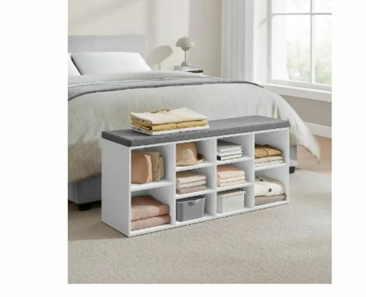 Shoe Bench, Shoe Rack with Seat - Image 4