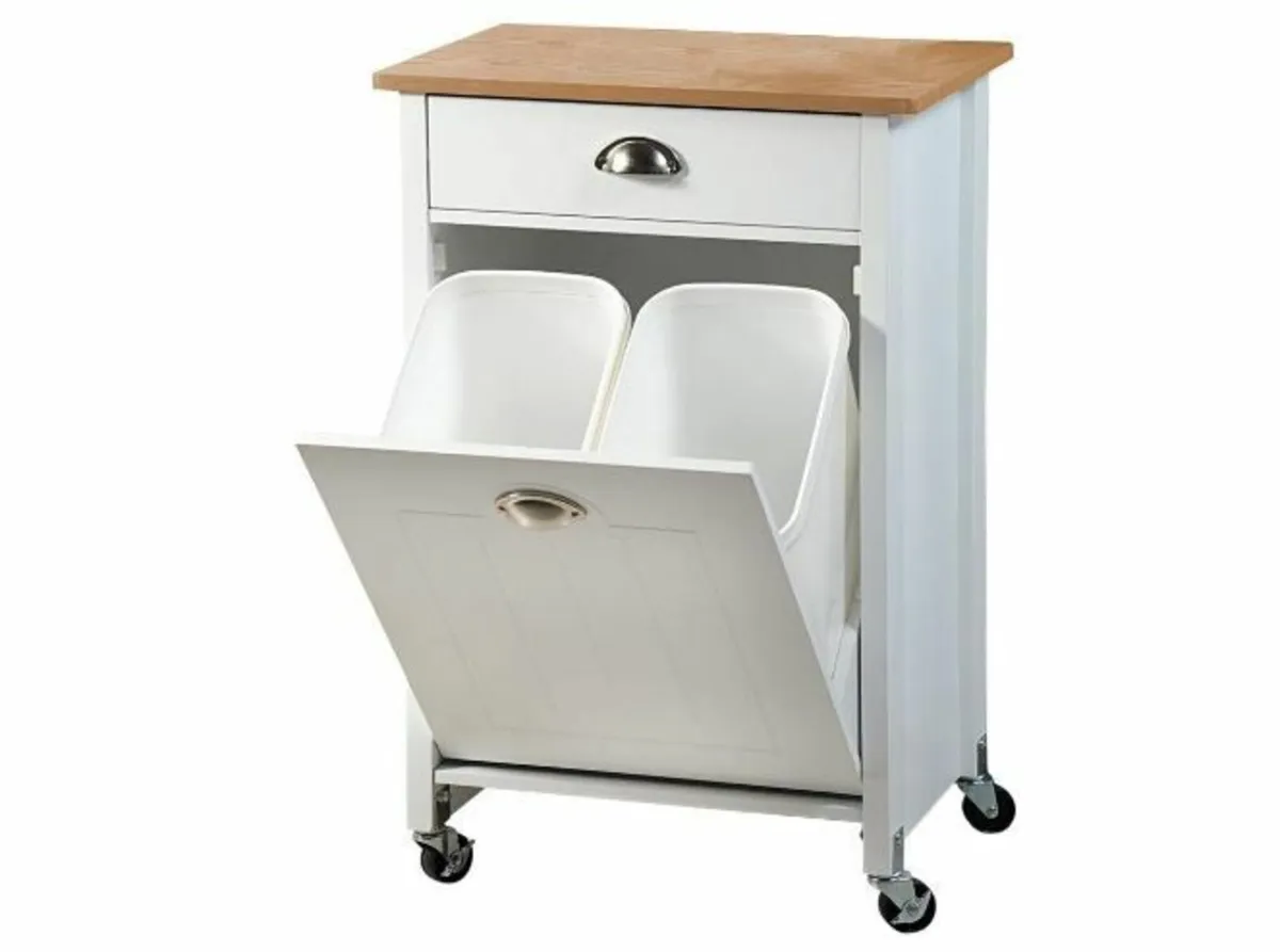 Wooden Kitchen Trolley, White, 79 cm - Image 3