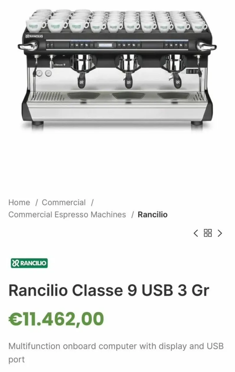 Rancilio Classe 9 USB 3 Group Coffee Machine - Image 4