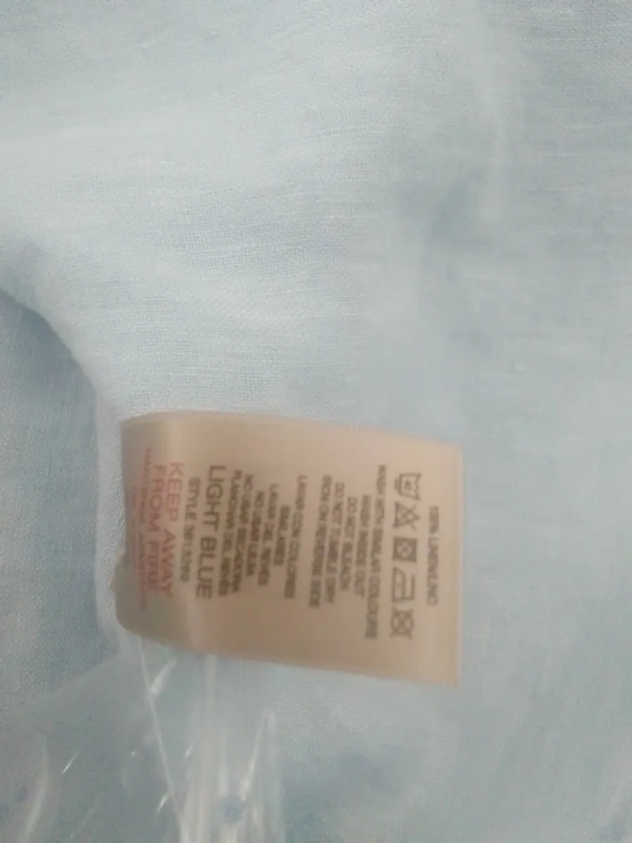 PAUL COSTELLOE BLUE LINEN MIDI DRESS14-16 NEW - Image 4