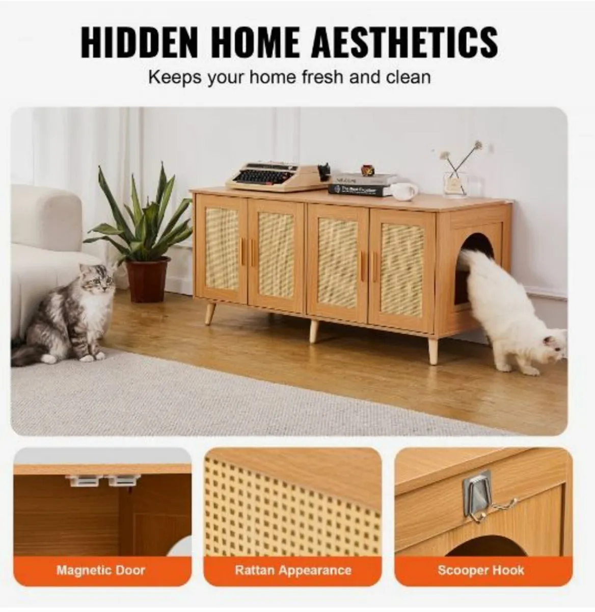 Cat Litter Box Enclosure Wooden Litter - Image 2
