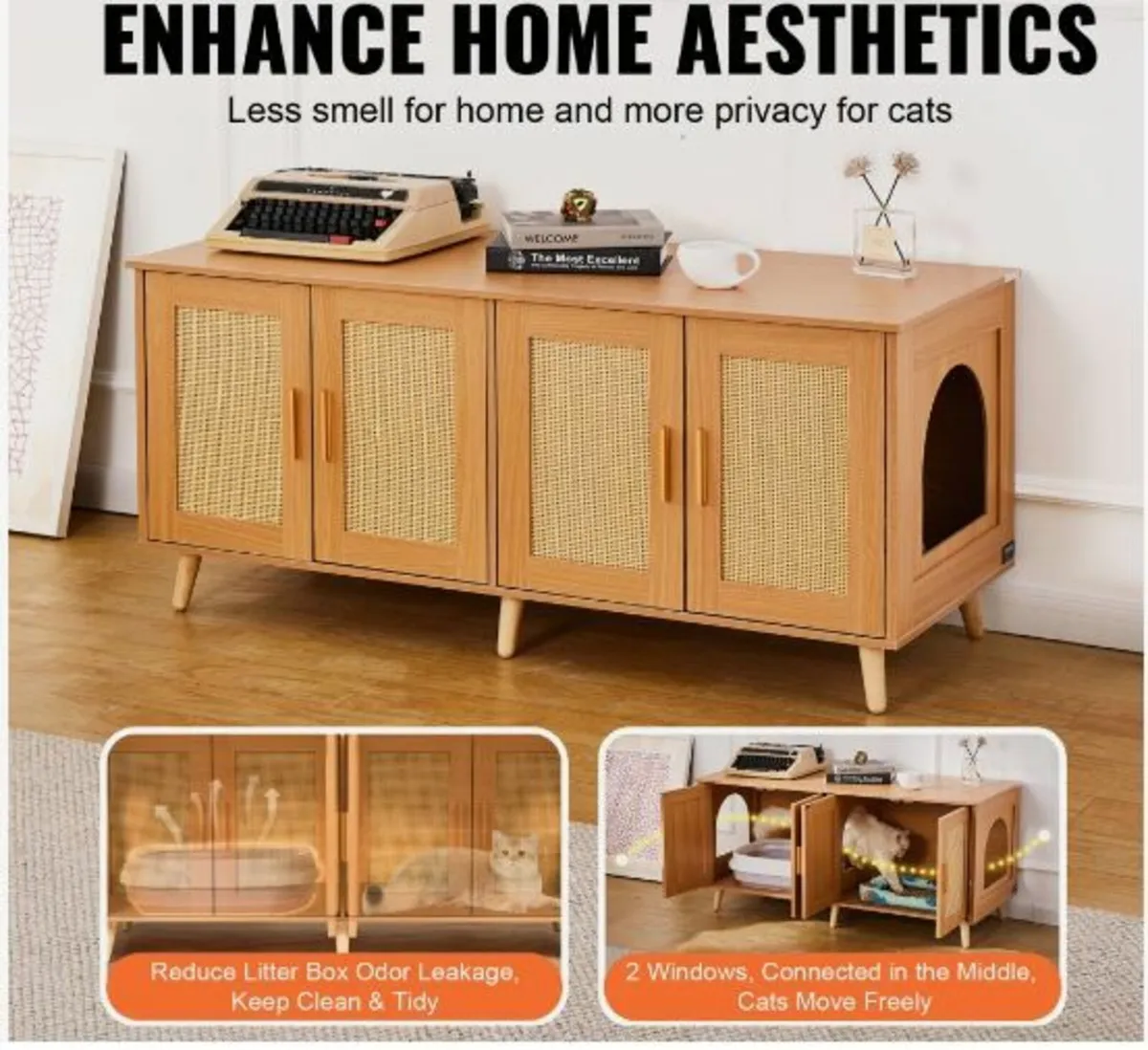 Cat Litter Box Enclosure Wooden Litter - Image 3