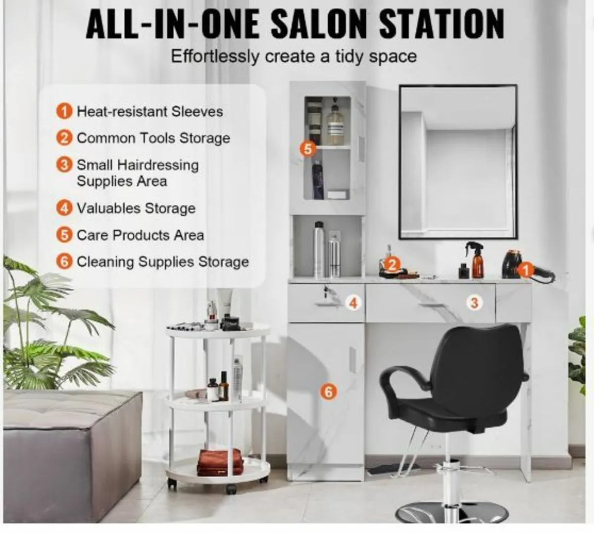 Salon Station, Wall Mount Barber Salon - Image 3