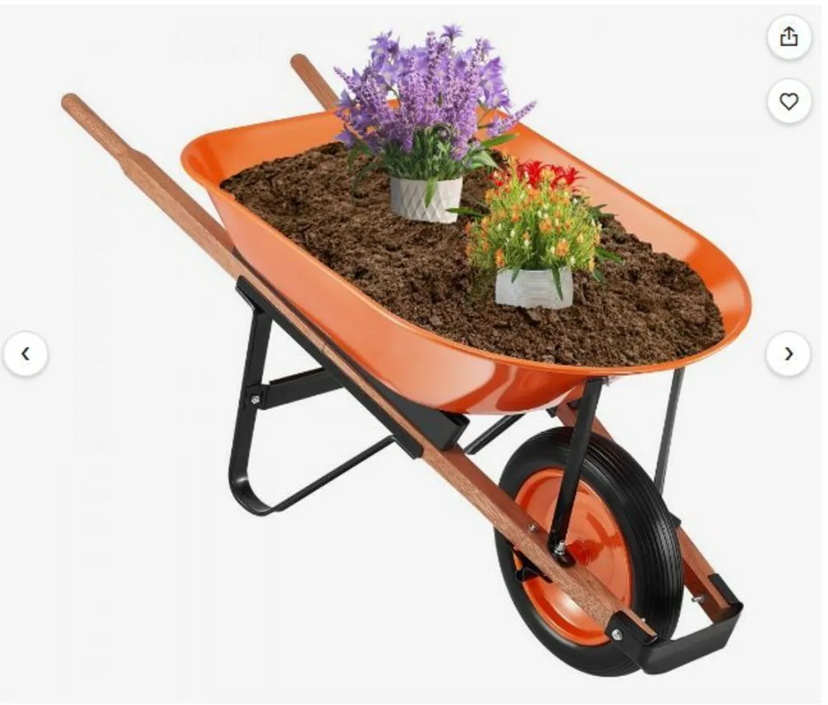 Wheelbarrow Cart One Wheel Garden Dump Cart - Image 1