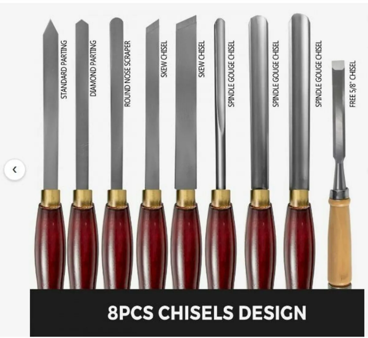 Wood Chisel Sets 8pcs Lathe Chisels - Image 3