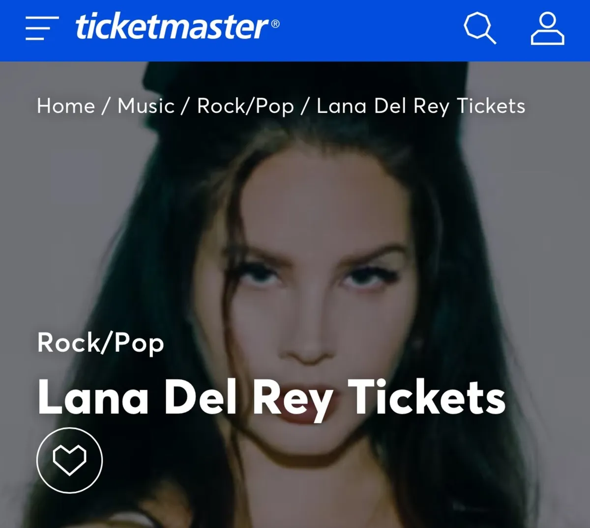 2 Lana Del Rey tickets €100 x 2