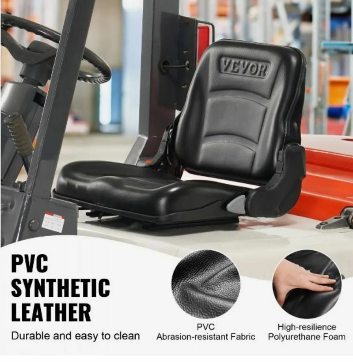 Universal Forklift Seat, Fold Down Tractor Seat - Image 3