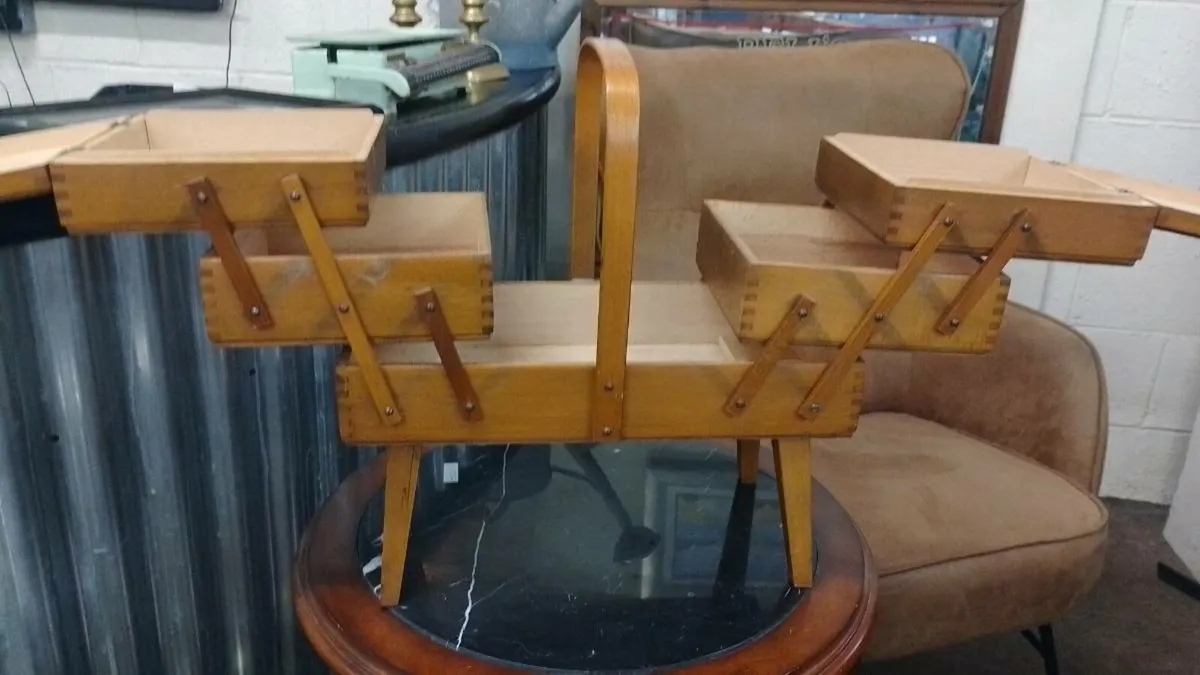 Vintage Wooden Sewing Box - Image 2