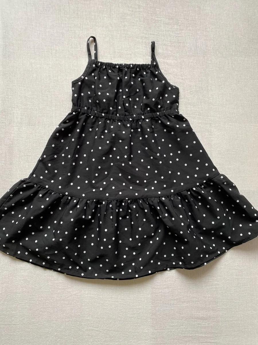 Girl’s Black and White Polka Dots Summer Dress - Image 4
