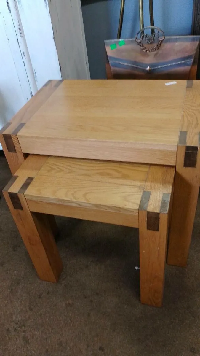 Pair Of Modern Oak Side Tables - Image 1