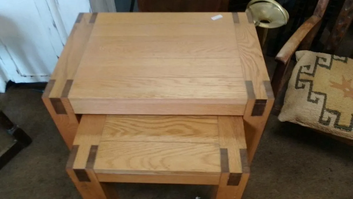 Pair Of Modern Oak Side Tables - Image 2