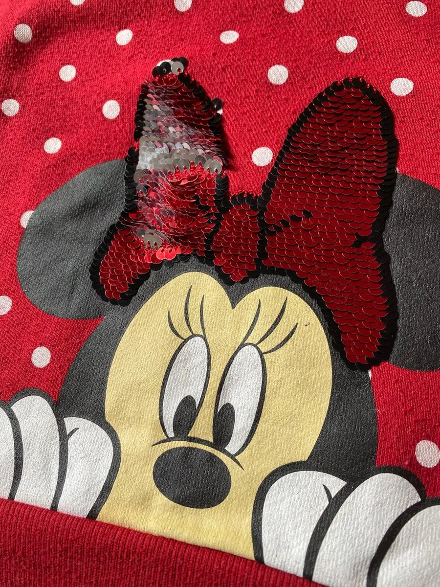 Girl’s Minnie Mouse Disney Red Polka Dot Hoodie - Image 2