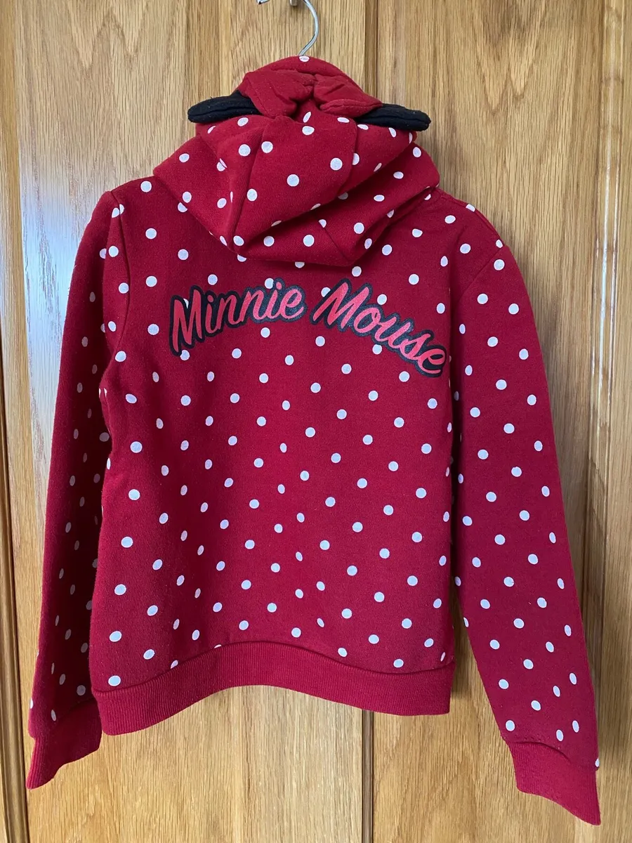 Girl’s Minnie Mouse Disney Red Polka Dot Hoodie - Image 4