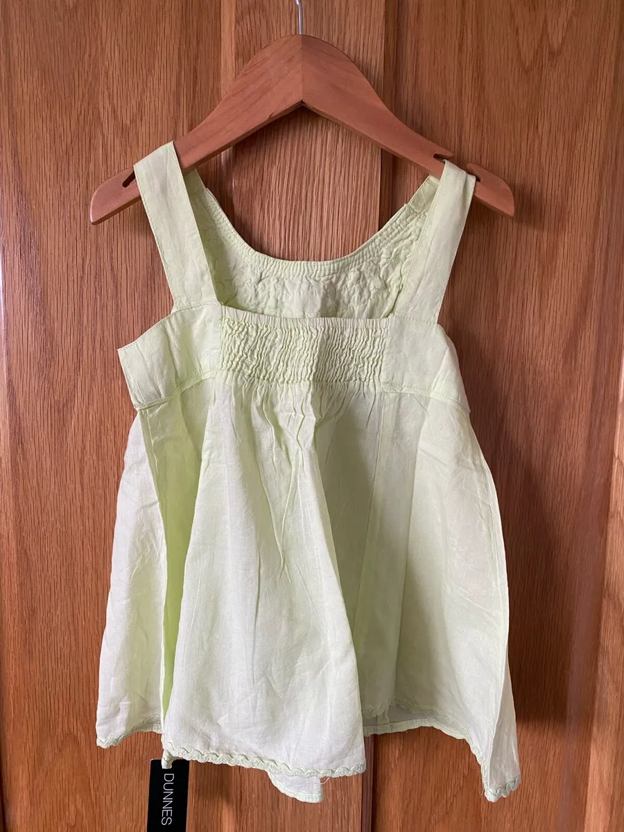 Girl’s Brand New Lime Cotton Summer Dress - Image 4