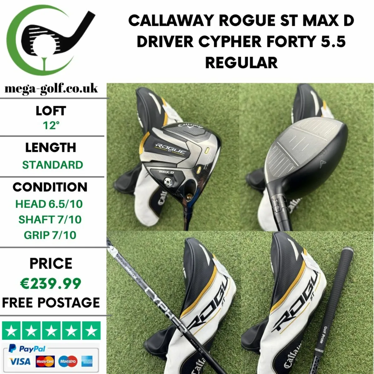 CALLAWAY ROGUE ST MAX D DRIVER / 12° / REGULAR - Image 1