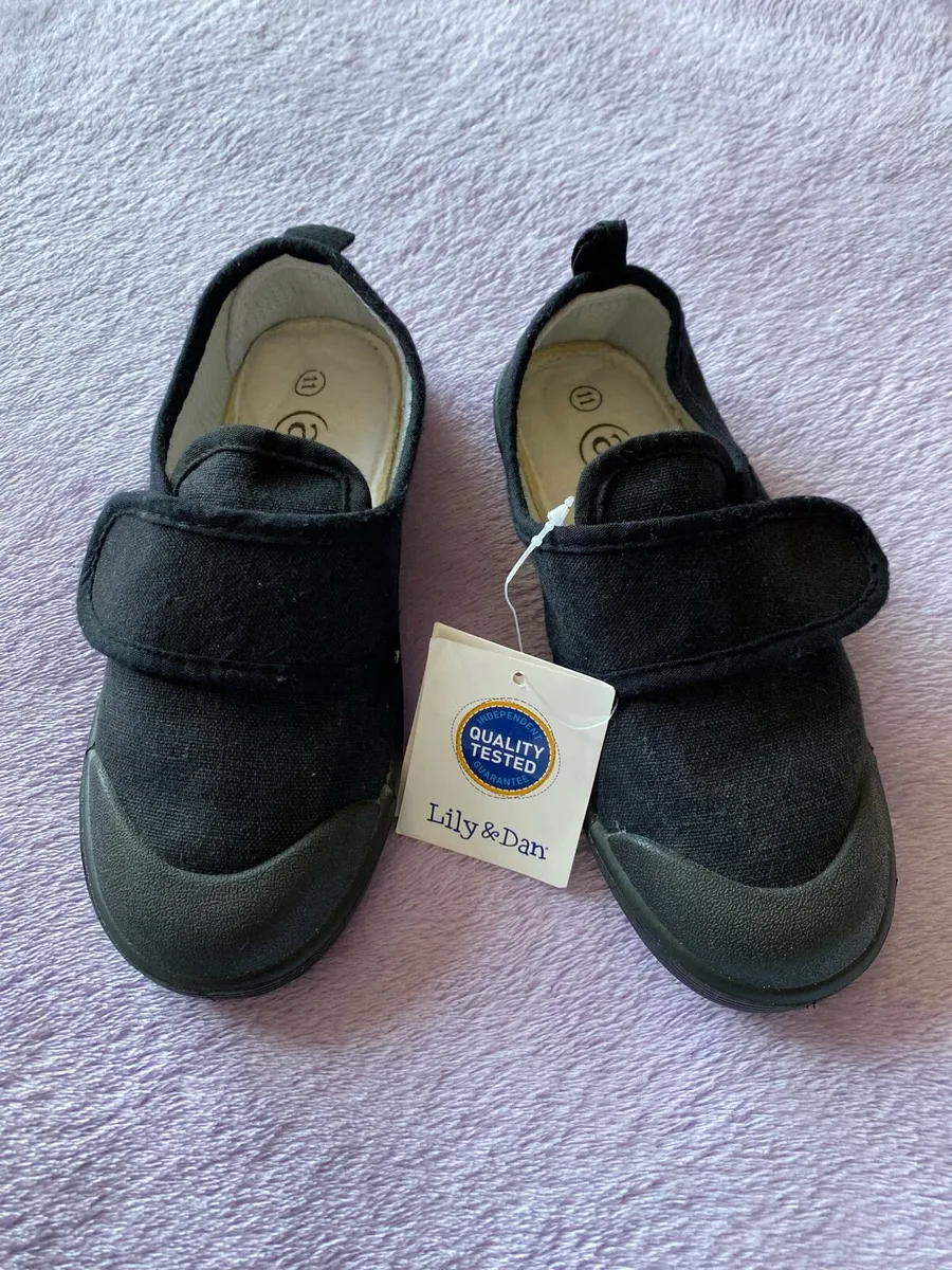 Brand New Black Plimsole Shoes/ School Shoes - Image 1
