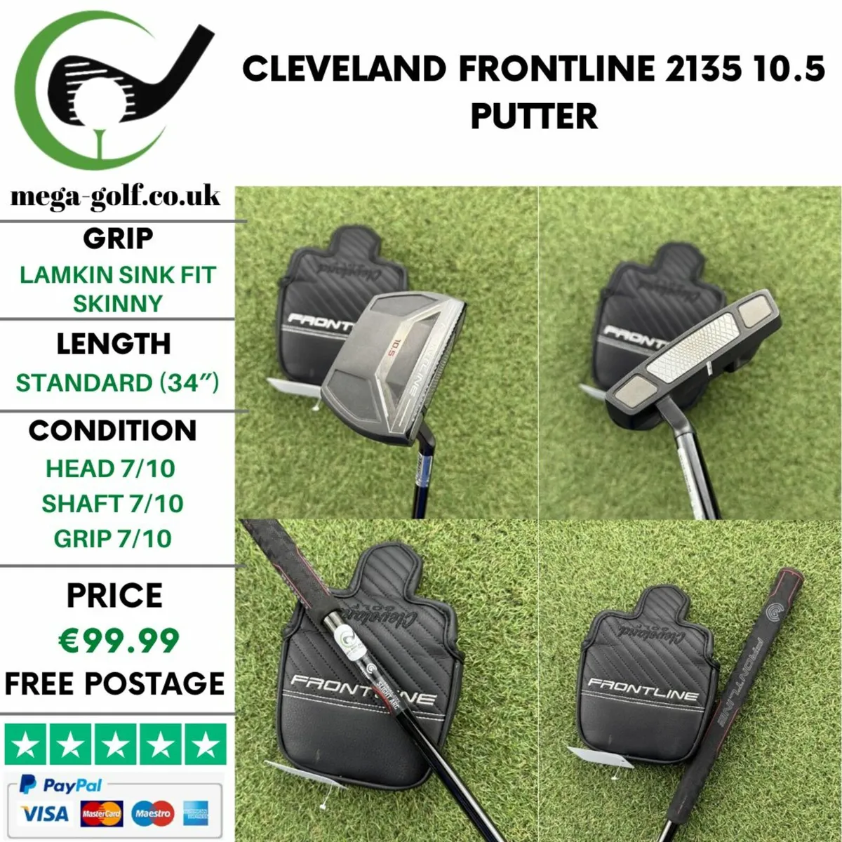 CLEVELAND FRONTLINE 2135 10.5 PUTTER / 34″ - Image 1