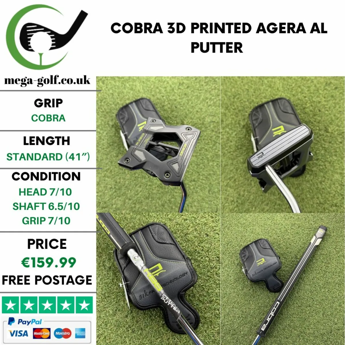 COBRA 3D PRINTED AGERA AL PUTTER / 41″ - Image 1