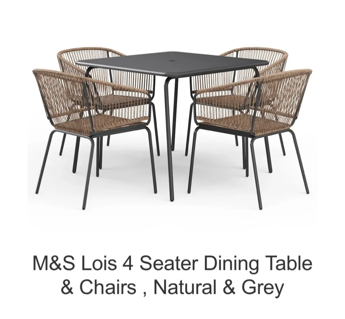 Garden table and 4 chairs - Image 1