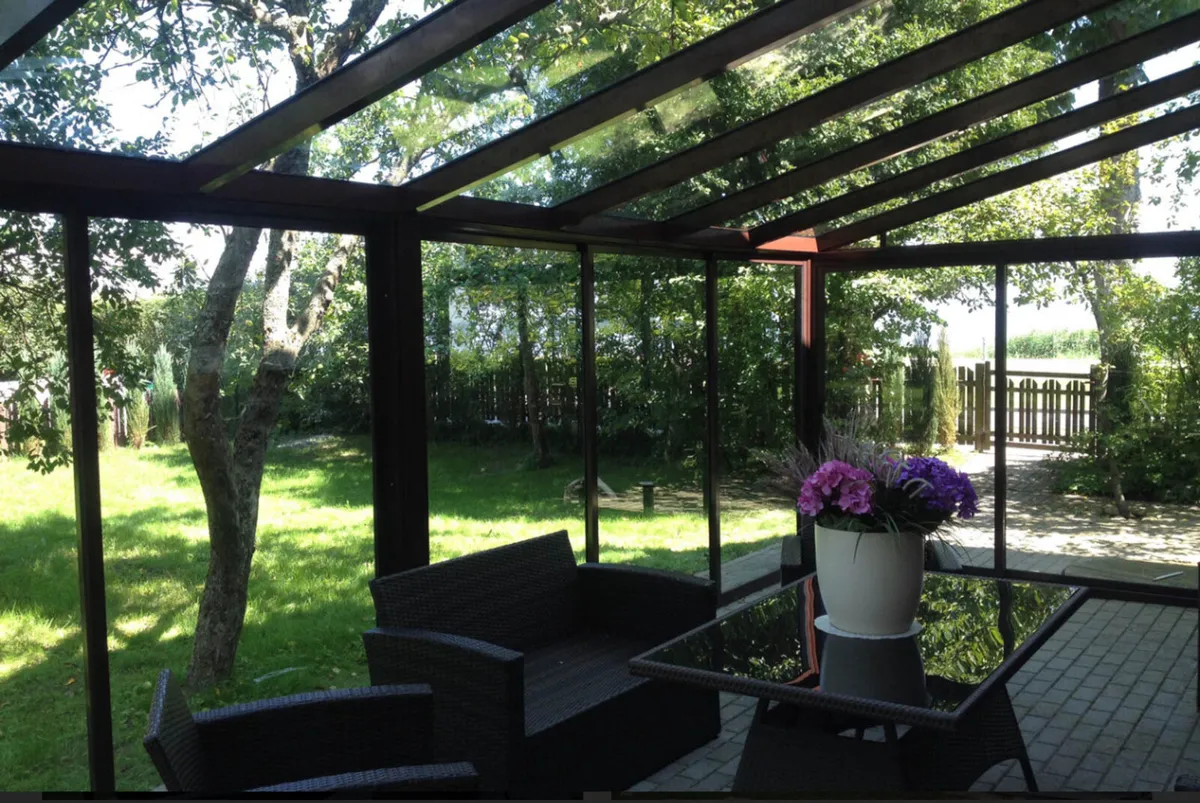 Glass Pergola with sliding door - Image 3