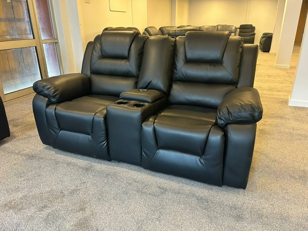 New 3+2 Grey Fabric Recliners - Image 4