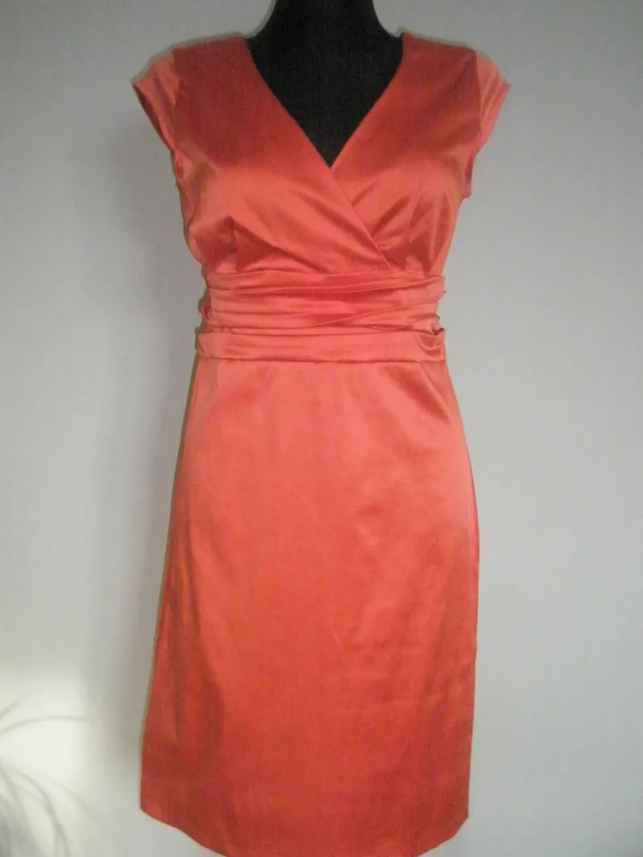 Satin look dress with rhinestones decoration - Image 1