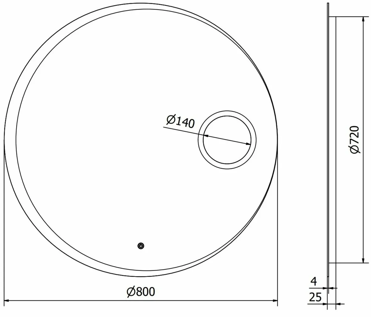 LED Bathroom Mirror 80x80cm - Image 3