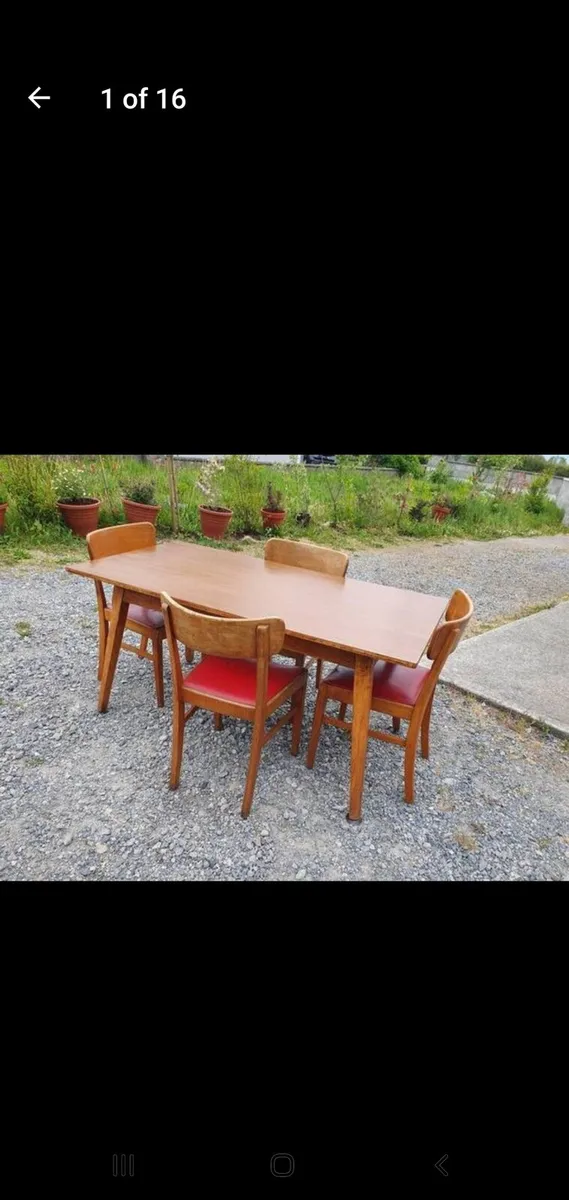 Mid century teak dining set - Image 1