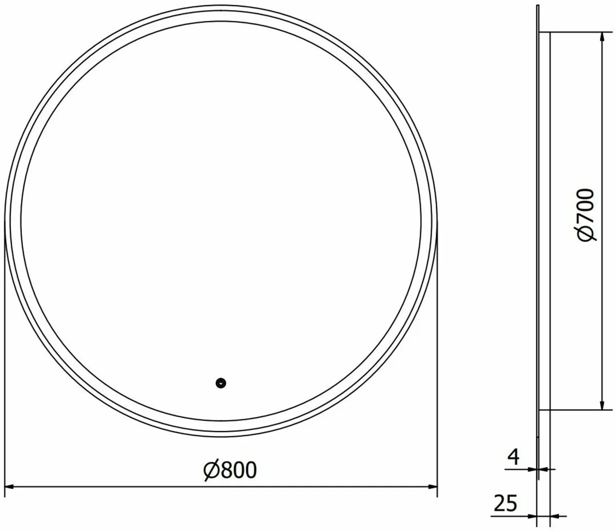 LED Bathroom Mirror 80x80cm - Image 3