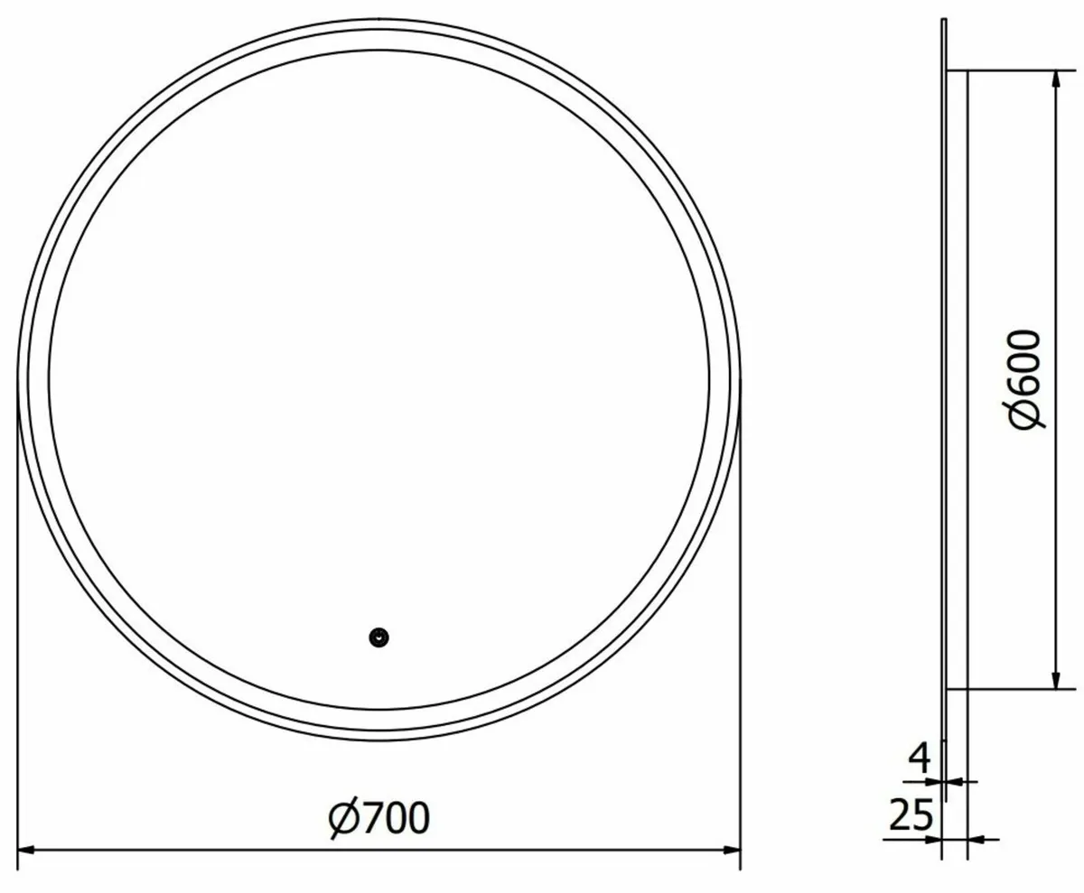 LED Bathroom Mirror 70x70cm - Image 3