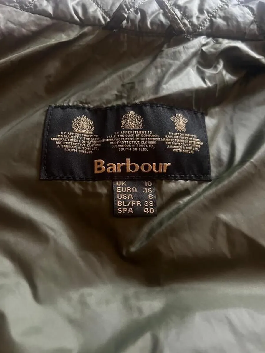 Barbour Quilted Gilet, olive green - Image 1