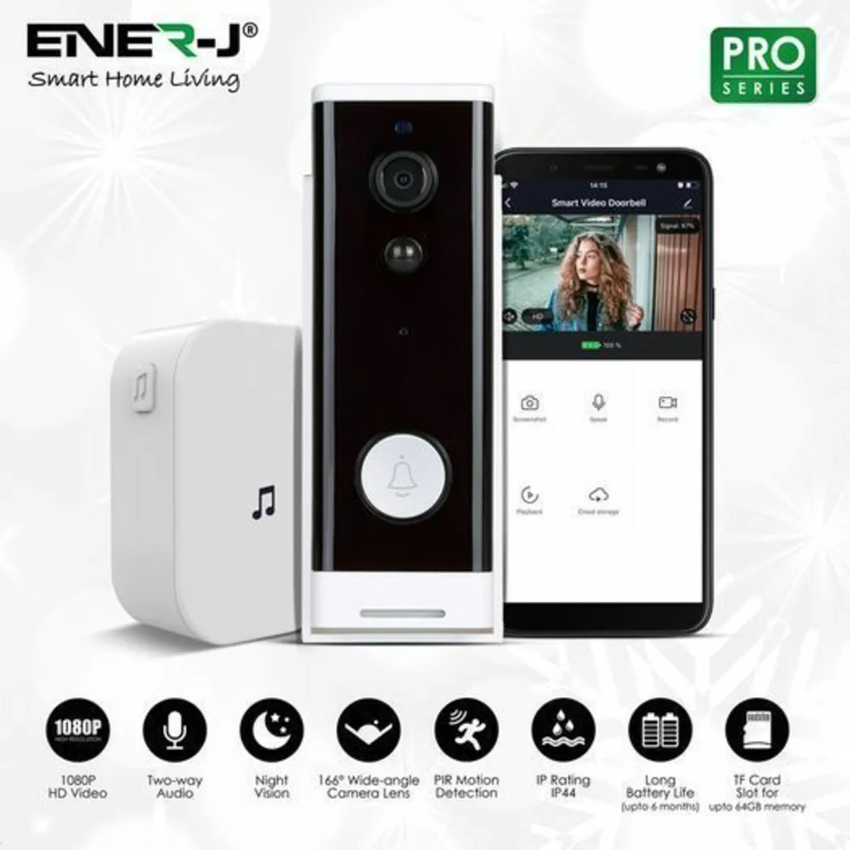 Wi-Fi Video Doorbell with Chime Smart Doorbell - Image 1