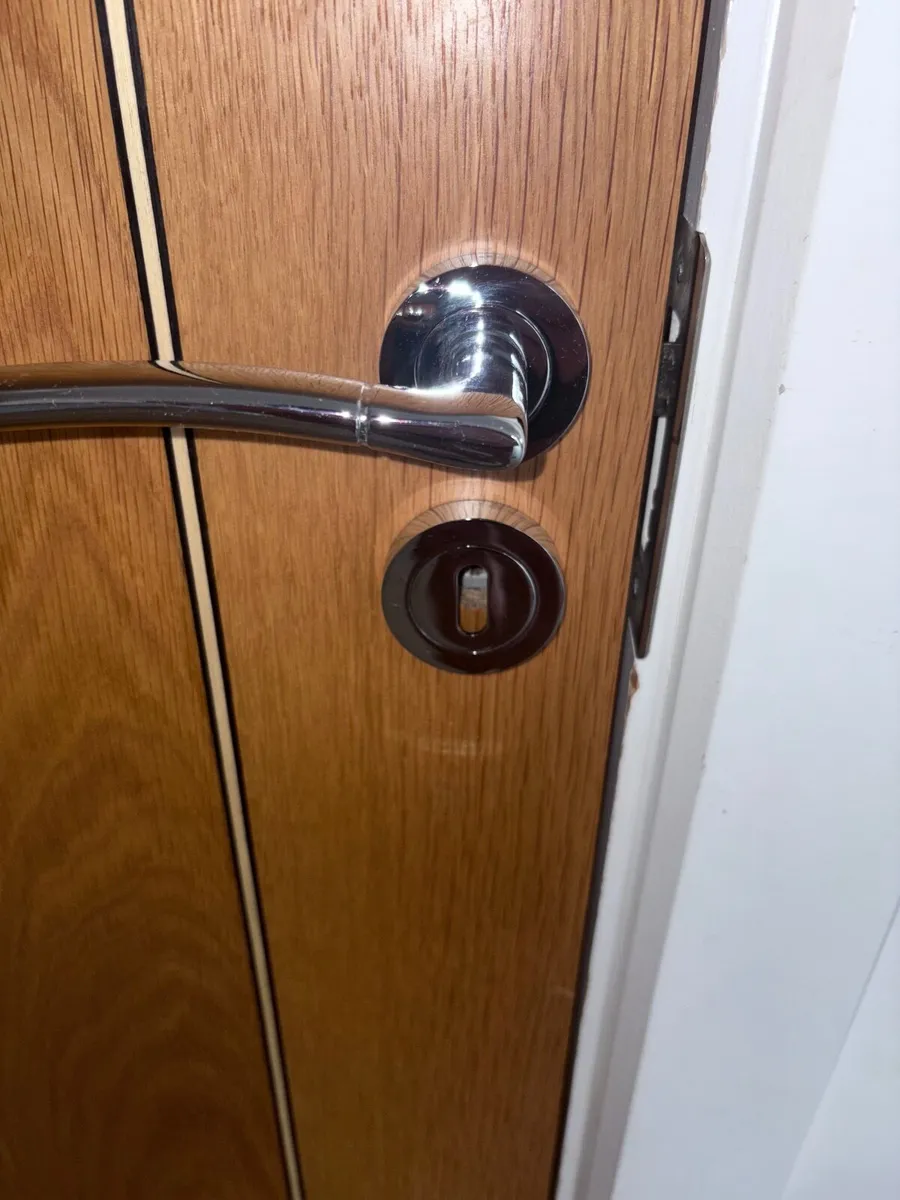 Internal Oak Wood Door with trim and lock - Image 3