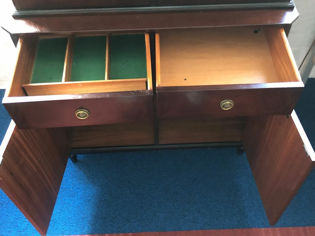 Vintage Glass + Wooden Cabinets - sold as one - Image 4