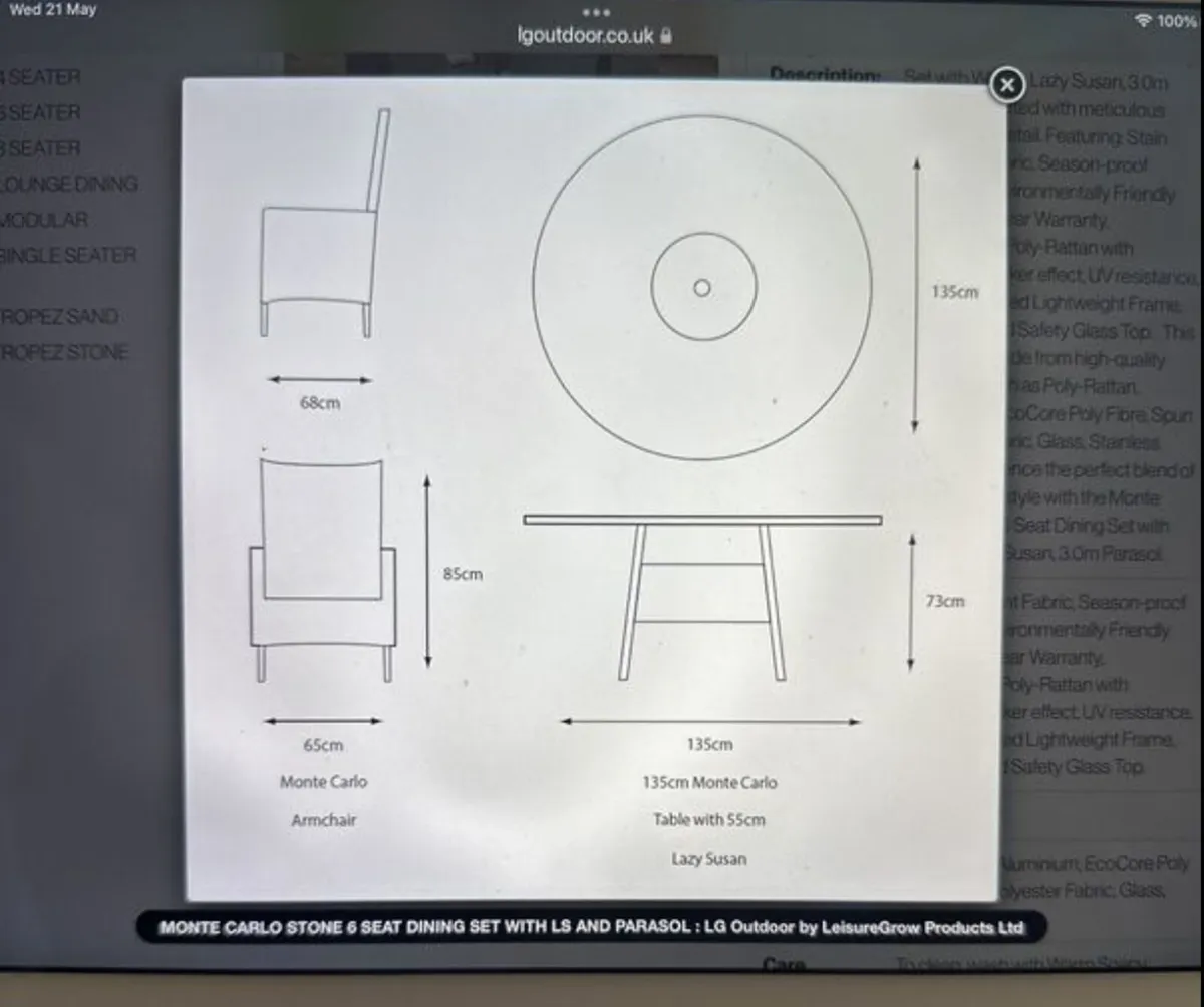 LG table and chairs - Image 2