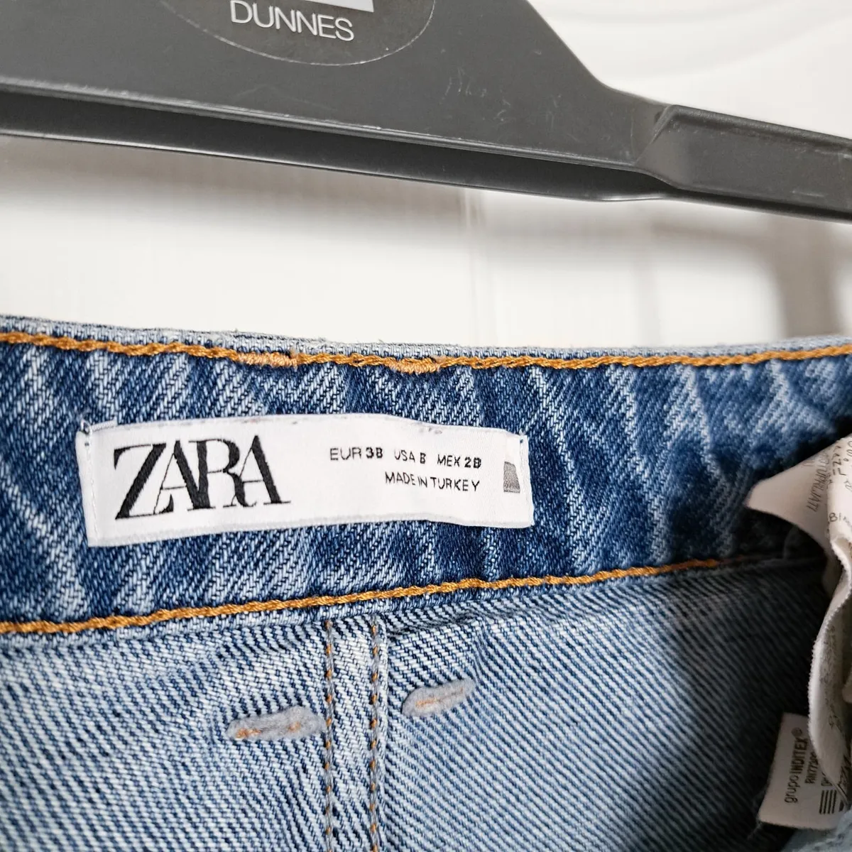 Zara Blue High Waist Straight Leg Baggy Jeans 38EU - Image 2