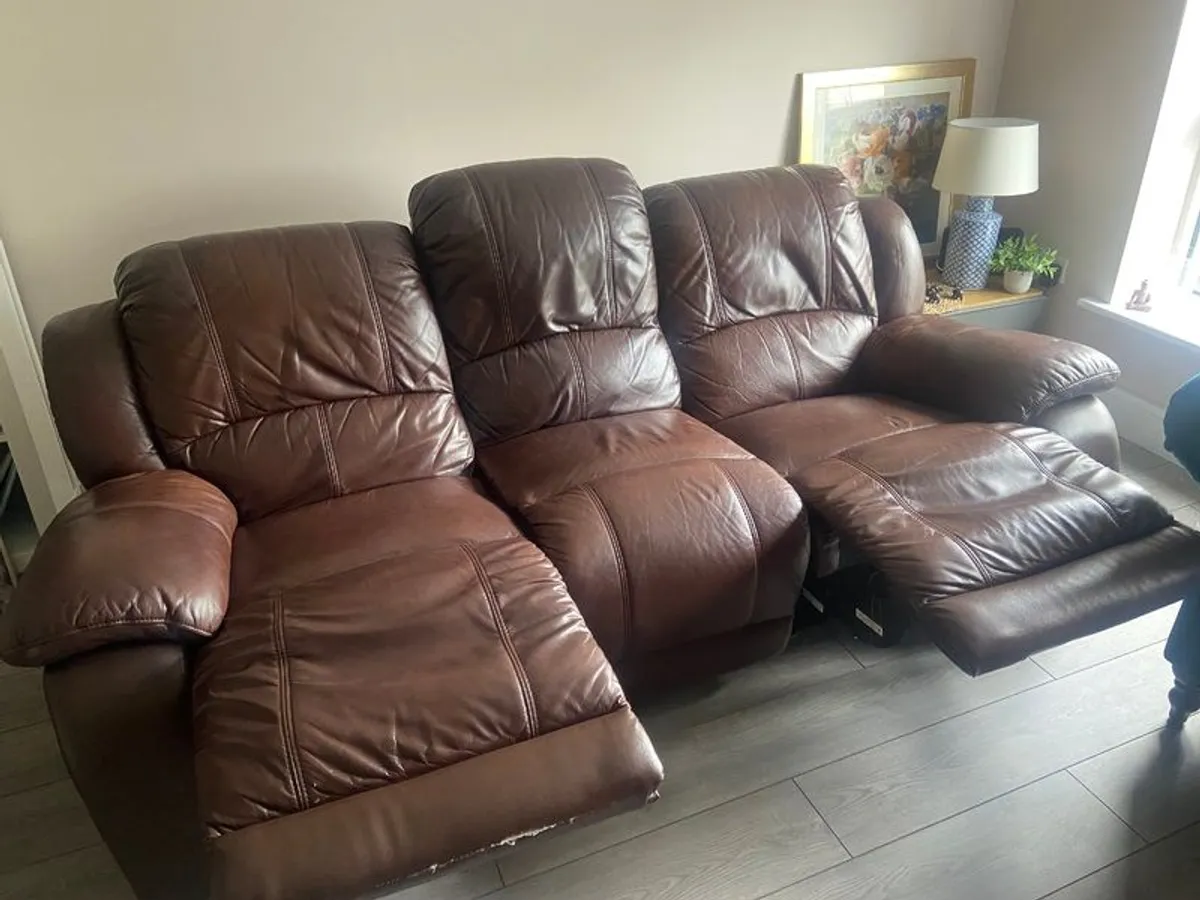 Reclining Leather Couch - Image 2