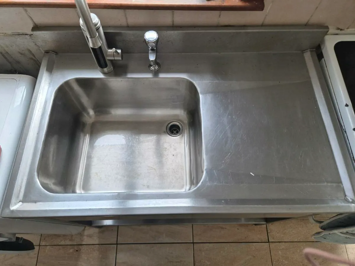 Industrial sink unit with shelf - Image 2
