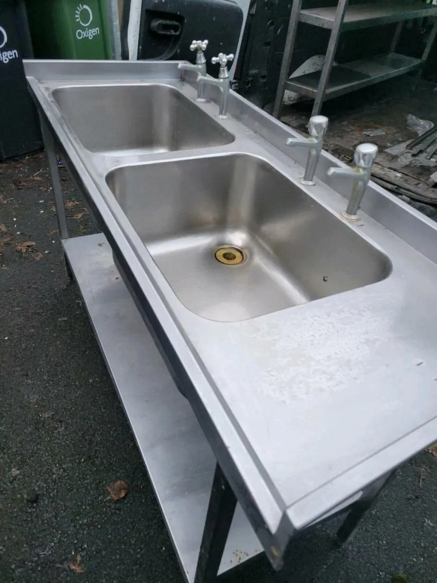 Sink Double Stainless Steel Commercial - Image 2